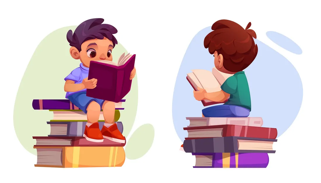 Çocuk kitap okuyor